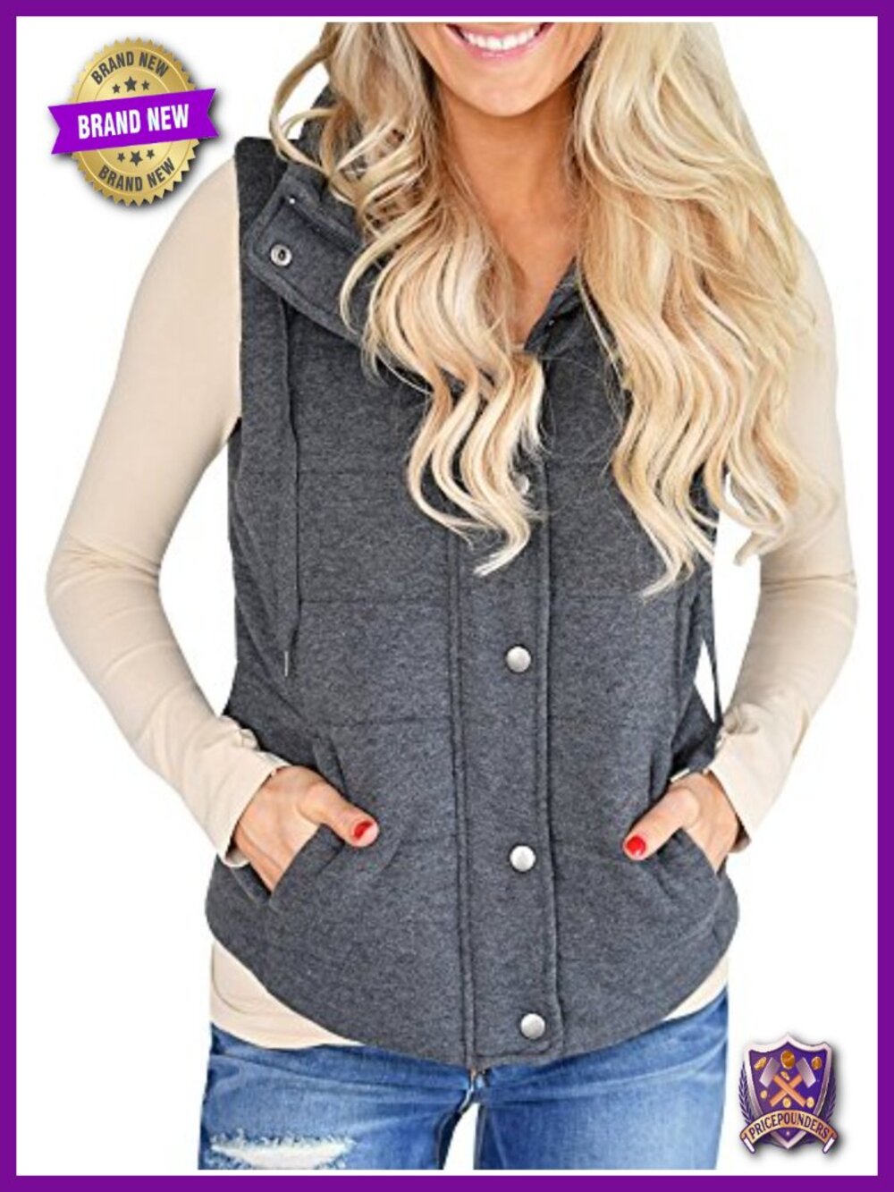 Quilted Puffer Vest Lightweight Sleeveless Zip Up Jacket